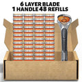 🔥 Men's Razor Blade Set – 48 Ultra-Sharp Blades + FREE Handle